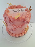 Custom Cake, Birthday cake, round, vintage style cake