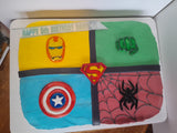 SUPER HERO CAKE 11 x 14 sheet CAKE, with FONDANT DETAILS