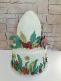 Cake, 8 inch, Dino cake, hidden surprize buttercream,with fondant details
