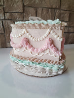 CAKE, birthday cake, heart cake, 6 inch vintage style cake
