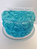 8” Cake with buttercream rosettes, birthday cake 8 inch round, rosette cake