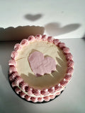 Cake, Valentines themed, no red dye 8 inch cake, natural food dye