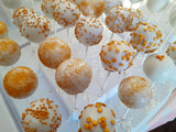 100 CAKE POPS, wedding CAKEPOPS, 100 wedding cake pops for bulk order, shipping included,, restaurants food service industry. White gold maroon