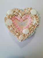 Cake,  beach themed Heart cake 6” Cake with buttercream frosting in heart shape