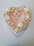 Cake,  beach themed Heart cake 6” Cake with buttercream frosting in heart shape