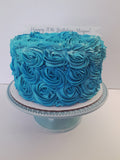 8” Cake with buttercream rosettes, birthday cake 8 inch round, rosette cake
