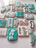 Cookies, Custom cookies for birthday party, by the dozen race themed
