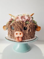 Cake, birthday cake, Cow themed Cake 8 inch buttercream covered