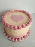 Cake, Valentines themed, no red dye 8 inch cake, natural food dye