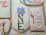 Wildflower Custom Cookie Order, 1 dozen custom cookies, Wild and one-derful themed