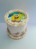 Cake, custom 6 inch Ice Cream cake with character topper cake