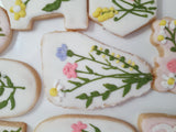 Wildflower Custom Cookie Order, 1 dozen custom cookies, Wild and one-derful themed