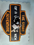Custom motorcycle themed wedding cake (topper not included)