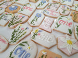 Wildflower Custom Cookie Order, 1 dozen custom cookies, Wild and one-derful themed