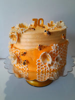 10” Bee themed Birthday CAKE, 70th BIRTHDAY