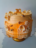 10” Bee themed Birthday CAKE, 70th BIRTHDAY