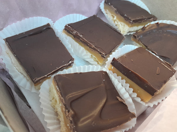 CARAMEL SHORTBREAD TOFFEE SQUARES 1 dozen,