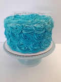 8” Cake with buttercream rosettes, birthday cake 8 inch round, rosette cake