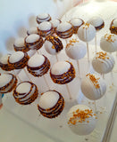 100 CAKE POPS, wedding CAKEPOPS, 100 wedding cake pops for bulk order, shipping included,, restaurants food service industry. White gold maroon