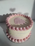 Cake, Valentines themed, no red dye 8 inch cake, natural food dye