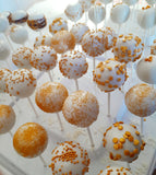 100 CAKE POPS, wedding CAKEPOPS, 100 wedding cake pops for bulk order, shipping included,, restaurants food service industry. White gold maroon