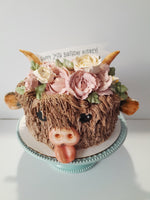 Cake, birthday cake, Cow themed Cake 8 inch buttercream covered