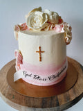 CAKE pink First Communion cake 8 inch round or 6 inch round