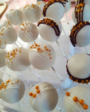100 CAKE POPS, wedding CAKEPOPS, 100 wedding cake pops for bulk order, shipping included,, restaurants food service industry. White gold maroon