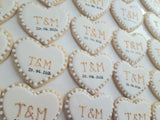 Custom Wedding Cookie Order, engagement cookies, heart cookies, 1 dozen custom cookies