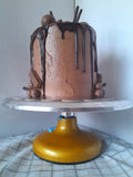 Cake, Decadent chocolate cake,  6 inch round, drip and candy bars topped