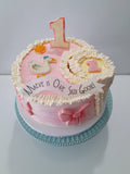 Cake 8" round birthday cake with  One Silly Goose themed
