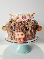 Cake, birthday cake, Cow themed Cake 8 inch buttercream covered
