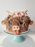 Cake, birthday cake, Cow themed Cake 8 inch buttercream covered