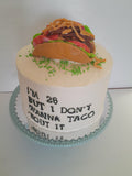 Cake, TACO themed cake, BIRTHDAY 8 inch
