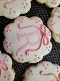 Cookies, Initial, monogram bridal or baby shower cookies, 1 dozen, baby shower, any colour scheme available
