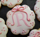 Cookies, Initial, monogram bridal or baby shower cookies, 1 dozen, baby shower, any colour scheme available