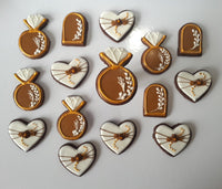 Boho Bridal/ wedding brown and white with Gold accents COOKIES  royal icing DECORATED -COOKIES