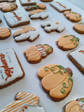 Baby shower “a little pumpkin is on the way” Fall themed baby shower COOKIES  royal icing DECORATED -COOKIES