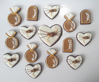 Boho Bridal/ wedding brown and white with Gold accents COOKIES  royal icing DECORATED -COOKIES