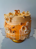 10” Bee themed Birthday CAKE, 70th BIRTHDAY