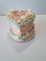 Cake,  beach themed Heart cake 6” Cake with buttercream frosting in heart shape