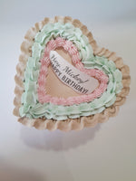 CAKE, birthday cake, heart cake, 6 inch vintage style cake
