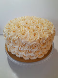 10” Cake with buttercream rosettes with or without gold/silver dragees