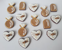 Boho Bridal/ wedding brown and white with Gold accents COOKIES  royal icing DECORATED -COOKIES