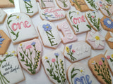 Wildflower Custom Cookie Order, 1 dozen custom cookies, Wild and one-derful themed