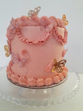 Custom Cake, Birthday cake, round, vintage style cake