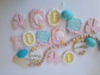 Cake and 1 dozen decorated themed sugar cookies, custom order, one silly Goose themed