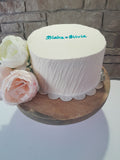 WEDDING  Cake, 8 inch cake, Rustic slanted angled ridged cake, slanted ridge cake