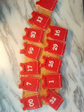 Cookies, custom BASKETBALL JERSEYS for sports team COOKIES  royal icing DECORATED -COOKIE
