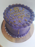 purple cake with gold details by 23sweets.com
